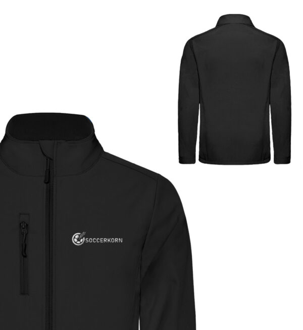 Softshell Soccerkorn Logo quer einfarbig weiß - Unisex Sofshell Jacket mit Stick-16