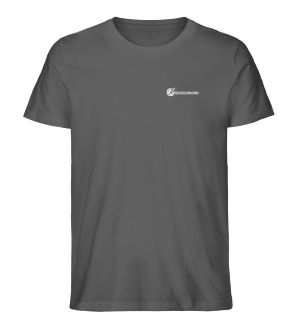 T-Shirt Soccerkorn Logo quer einfarbig weiß - Herren Premium Organic Shirt-6896
