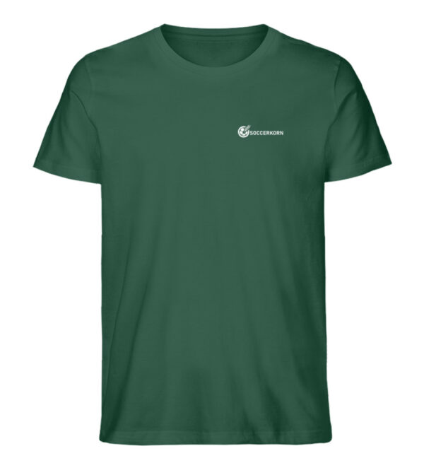 T-Shirt Soccerkorn Logo quer einfarbig weiß - Herren Premium Organic Shirt-6891